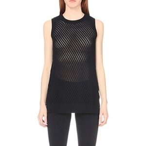 VINCE Sleeveless Mesh Stitched Top XS NWT